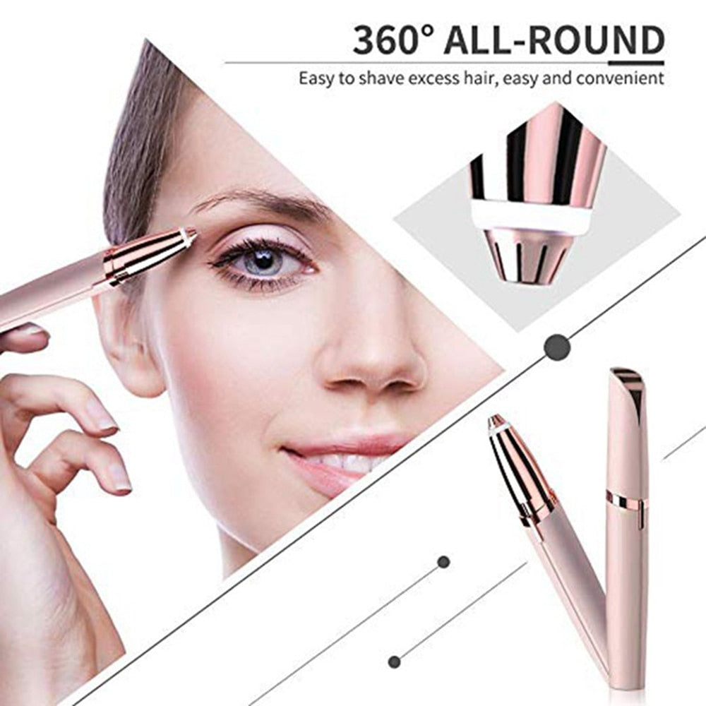 Mini Eyebrow Pen Trimmer With LED Light